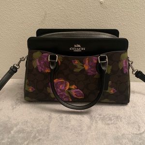 Brand New COACH CL466 Darcie Carryall In Signature Canvas & Leather with Rose